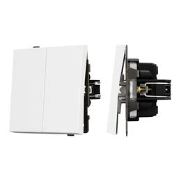 Фото #1 товара Механизм выключателя двухклавишный проходной SWT-TENDO-MKP2-PL-WH (230V, 10A) (Arlight, -)