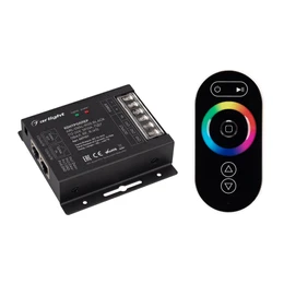 Фото #1 товара Контроллер ARL-OVAL-RGB Black (12-24V, 3x10A, ПДУ Овал, RF, RJ45) (Arlight, IP20 Металл, 3 года)