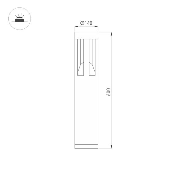 Фото #3 товара Светильник ландшафтный LGD-TIKTON-10W Warm3000 (Графит, 70 deg, 230V) (Arlight, IP65 Бетон, 3 года)