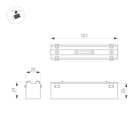 Фото #3 товара Светильник MAG-VIBE-LASER-L101-6W Day4000 (BK, 24 deg, 48V) (Arlight, IP20 Металл, 5 лет)