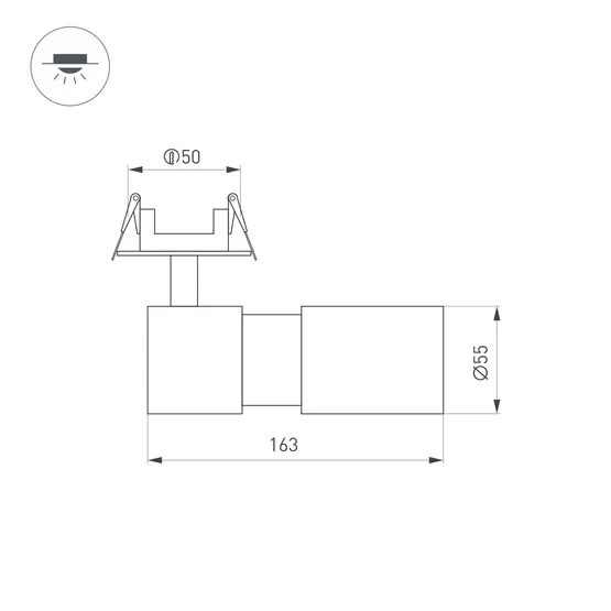 Фото #8 товара Светильник LGD-ARTEMIS-BUILT-FLAP-R55-12W Warm3000 (BK, 8-80 deg, 230V) (Arlight, IP20 Металл, 5 лет)