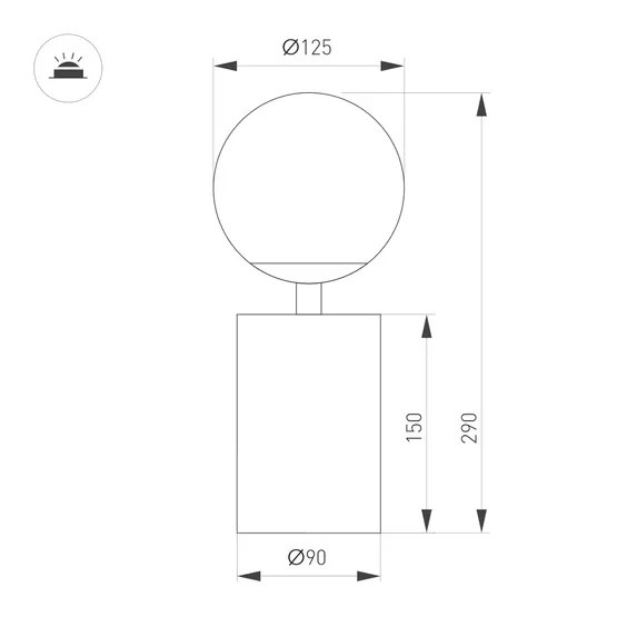 Фото #2 товара Светильник SP-ORNELLA-TAB-L290-R125-6W Warm3200-MIX (BR, 300 deg, 230V, TOUCH-DIMM) (Arlight, IP20 Металл, 3 года)