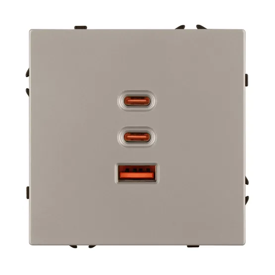 Фото #2 товара Механизм розетки с быстрой USB зарядкой SCT-NOBE-MUACC-SFPL-FC-CA (65W, QC3) (Arlight, -)