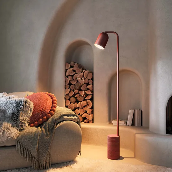 Фото #2 товара Светильник SP-MASON-FLOOR-R143-6W Warm3200-MIX (BG, 120 deg, 230V) (Arlight, IP20, Травертин, 5 лет)