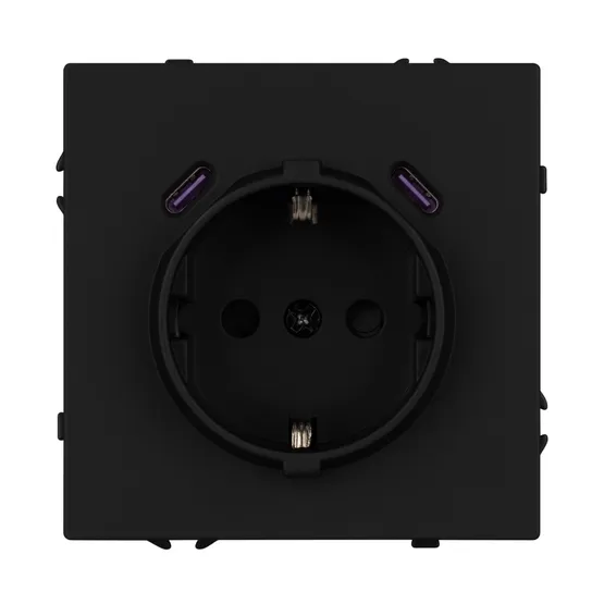 Фото #3 товара Механизм розетки с USB зарядкой SCT-NOBE-MUCC-SFPL-BK (230V, 16A) (Arlight, -)