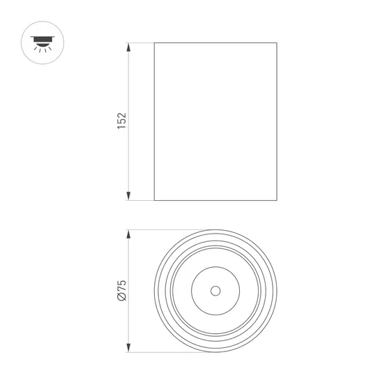 Фото #2 товара Светильник SP-SALT-R75-15W Warm3000 (BK, 40 deg, 230V) (Arlight, IP54 Металл, 5 лет)