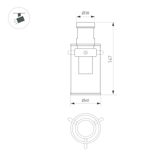 Фото #2 товара Светильник ART-APRIORI-LANTERN-C-R60-5W Warm3000 (BK, 350 deg, 48V) (Arlight, IP20 Металл, 3 года)