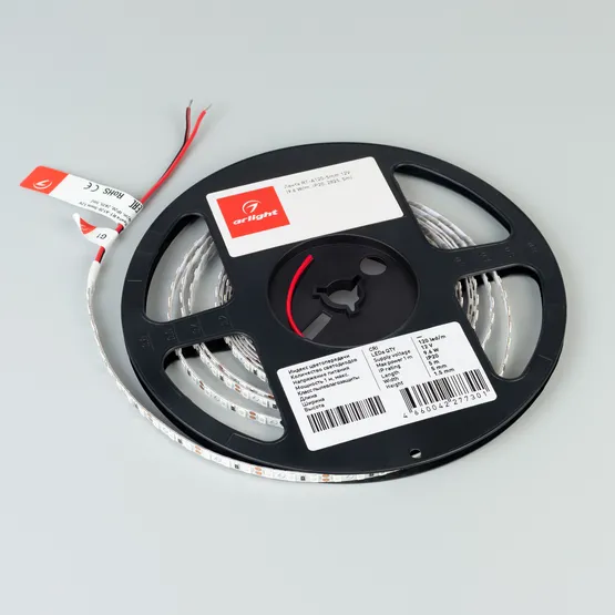 Фото #3 товара Светодиодная лента RT-A120-5mm 12V Green (9.6 W/m, IP20, 2835, 5m) (Arlight, узкая)